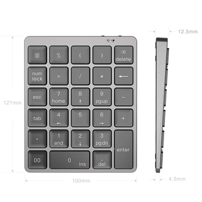 N960 Ultra-thin Universal Aluminum Alloy Rechargeable Wireless Bluetooth Numeric Keyboard (Silver) - Mini Keyboard by buy2fix | Online Shopping UK | buy2fix