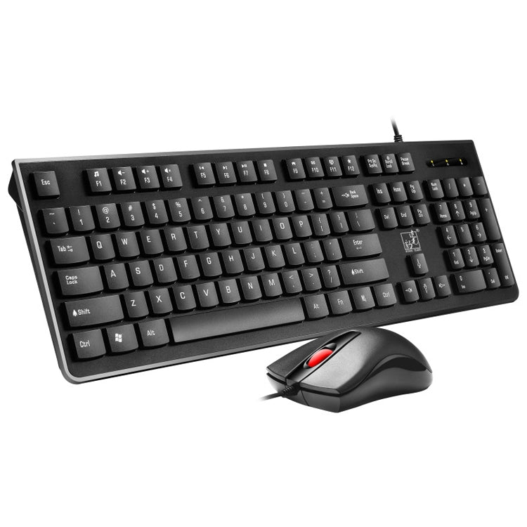 ZGB S500 Square Keycap Wired Keyboard + Mouse Set (Black) - Wired Keyboard by Chasing Leopard | Online Shopping UK | buy2fix