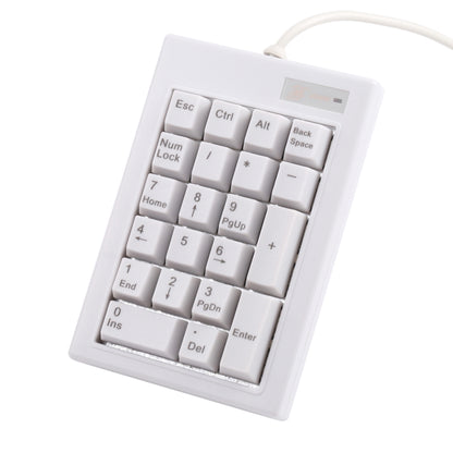 DX-21A 21-keys USB Wired Mechanical Black Shaft Mini Numeric Keyboard(White) - Mini Keyboard by buy2fix | Online Shopping UK | buy2fix