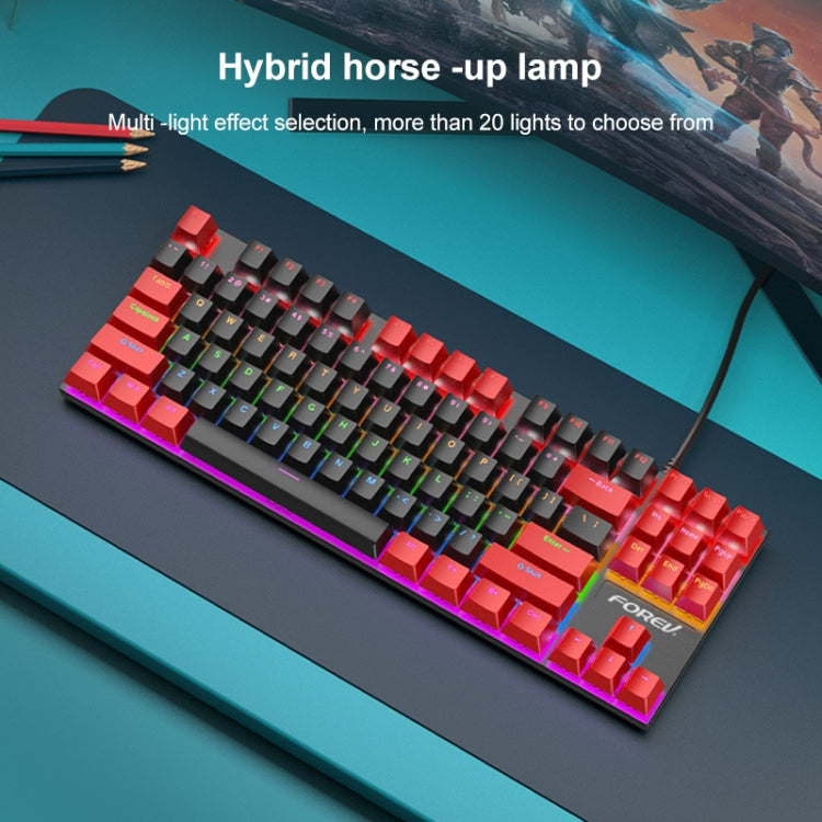 FOREV FV-301 87-keys Blue Axis Mechanical Gaming Keyboard, Cable Length: 1.6m(Pink + White) - Wired Keyboard by buy2fix | Online Shopping UK | buy2fix