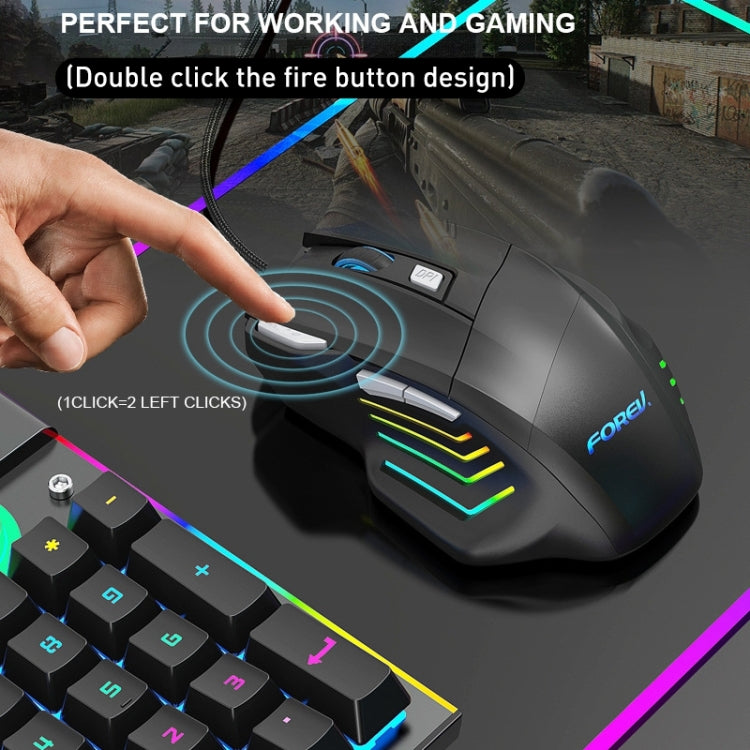 FOREV FV-X7 3200dpi Wired Mechanical Gaming RGB Lighted Mouse (Black) - Wired Mice by buy2fix | Online Shopping UK | buy2fix