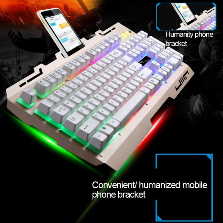 Chasing Leopard G700 USB RGB Backlight Wired Optical Gaming Mouse and Keyboard Set, Keyboard Cable Length: 1.35m, Mouse Cable Length: 1.3m(White) - Wired Keyboard by Chasing Leopard | Online Shopping UK | buy2fix