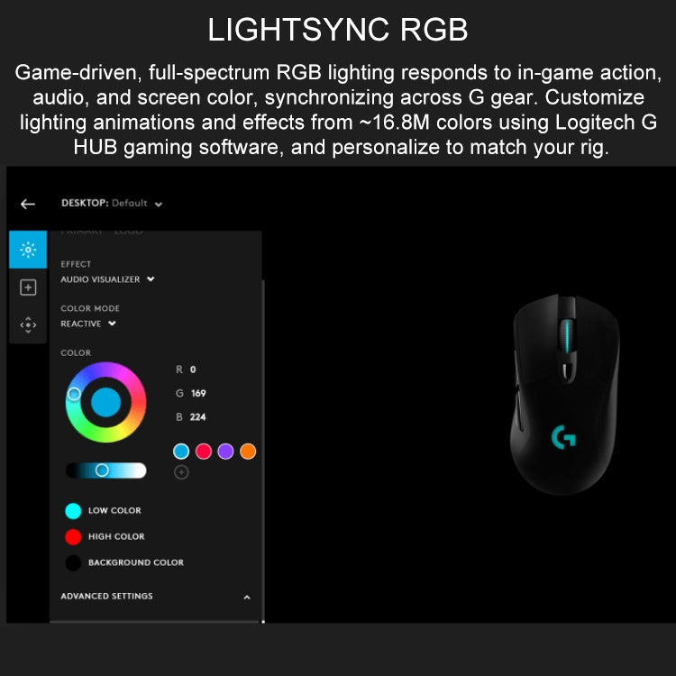 Logitech G703 LIGHTSPEED 16000 DPI 6 Programmable Buttons HERO 16K Sensor RGB Backlight Wireless Optical Gaming Mouse(Black) - Wireless Mice by Logitech | Online Shopping UK | buy2fix