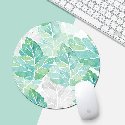 Green Sunflower Pattern Circular Mouse Pad, Diameter: 22cm - Mouse Pads by buy2fix | Online Shopping UK | buy2fix