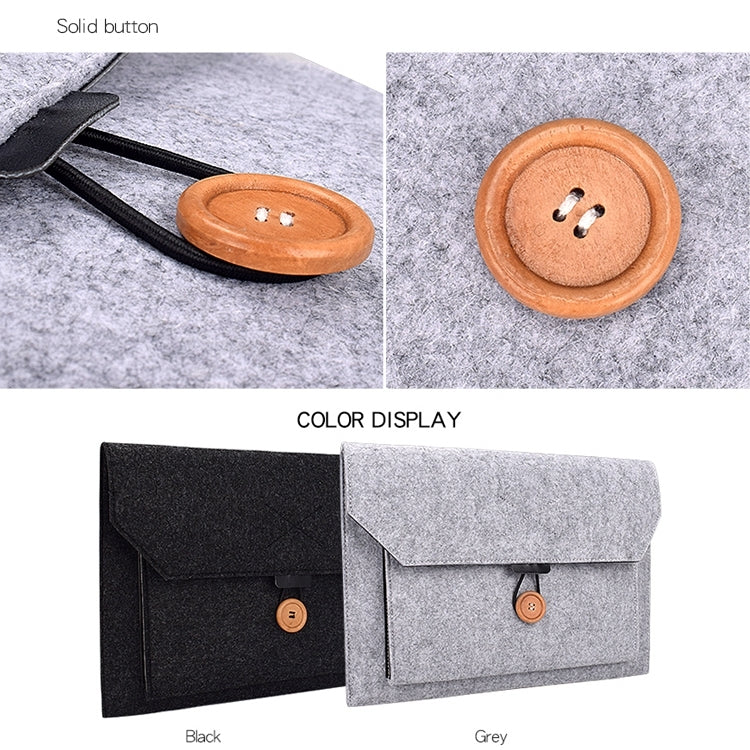 ND06 Multi-purpose Felt Button Laptop Inner Bag for 13.3 inch Laptop(Black) - 13.3 inch by buy2fix | Online Shopping UK | buy2fix