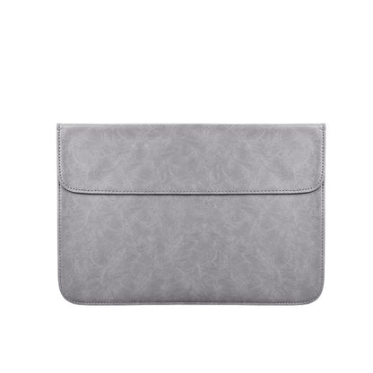 PU01S PU Leather Horizontal Invisible Magnetic Buckle Laptop Inner Bag for 14.1 inch laptops (Grey) - 14.1 inch by buy2fix | Online Shopping UK | buy2fix