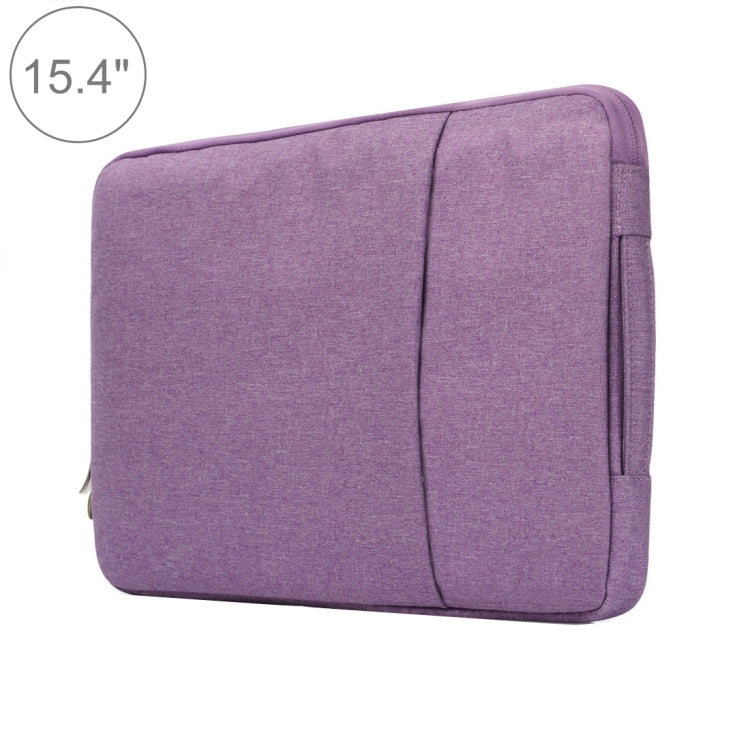 15.4 inch Universal Fashion Soft Laptop Denim Bags Portable Zipper Notebook Laptop Case Pouch for MacBook Air / Pro, Lenovo and other Laptops, Size: 39.2x28.5x2cm (Purple) -  by buy2fix | Online Shopping UK | buy2fix