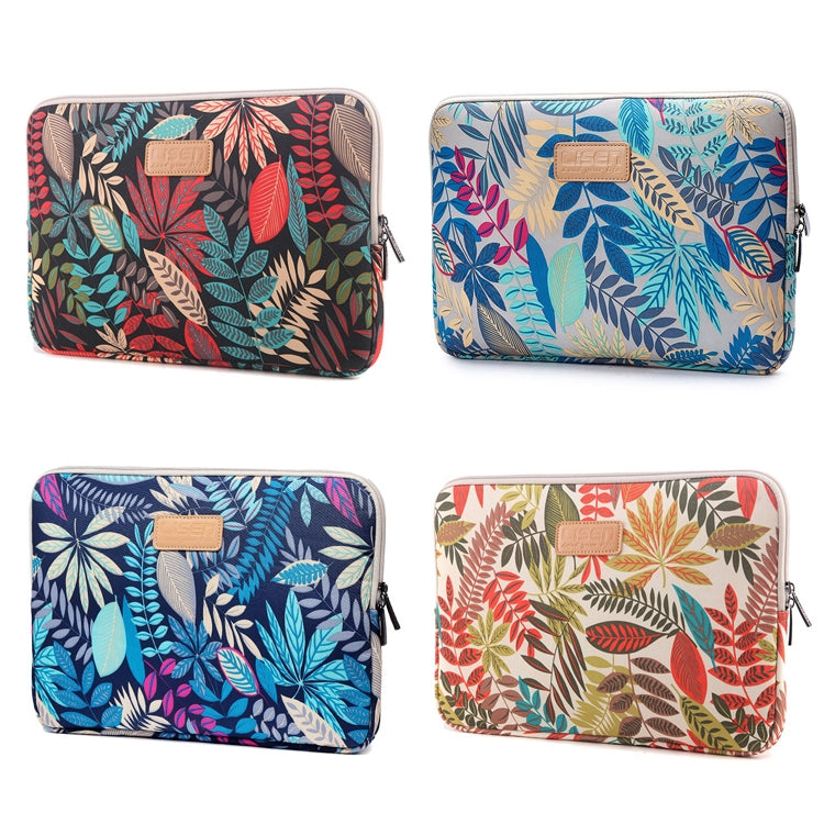 Lisen 7.0 inch Sleeve Case Colorful Leaves Zipper Briefcase Carrying Bag(Blue) - Other by buy2fix | Online Shopping UK | buy2fix