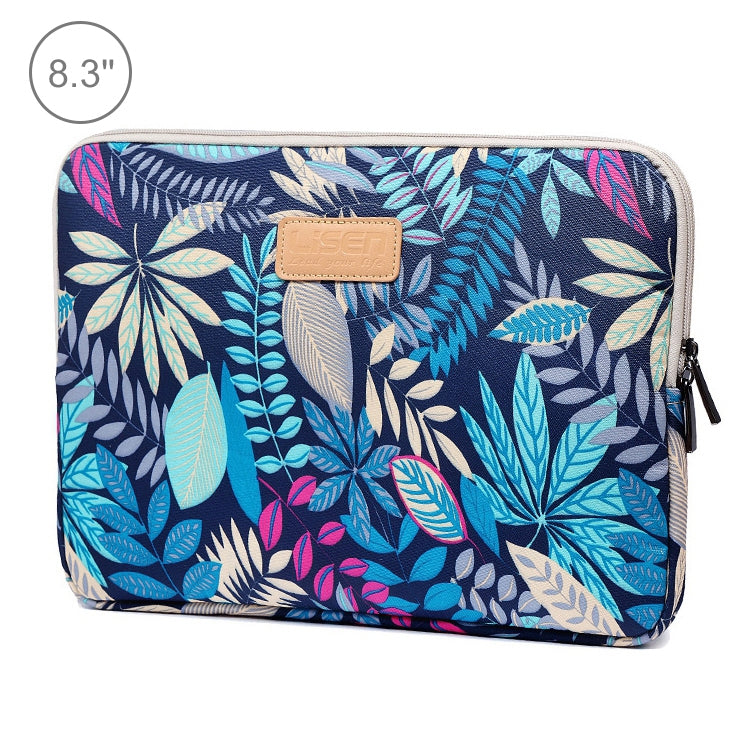 Lisen 8.3 inch Sleeve Case Colorful Leaves Zipper Briefcase Carrying Bag(Blue) - Other by buy2fix | Online Shopping UK | buy2fix