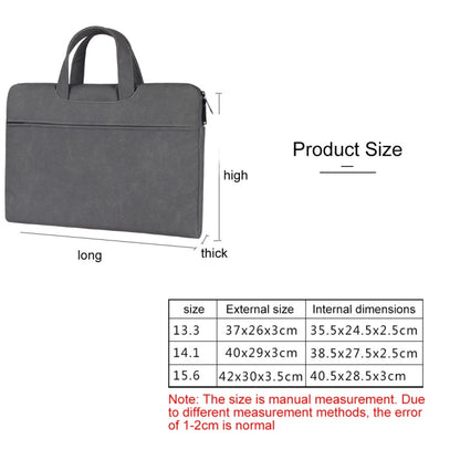 ST06 Waterproof PU Leather Zipper Hidden Portable Strap One-shoulder Handbag for 15.6 inch Laptops, with Suitcase Belt (Dark Gray) - 15.6 - 17 inch by buy2fix | Online Shopping UK | buy2fix