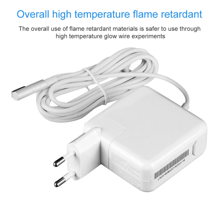 14.5V 3.1A 45W 5 Pin L Style MagSafe 1 Power Charger for Apple Macbook A1244 / A1237 / A1369 / A1370 / A1374 / A1304, Length: 1.7m, EU Plug(White) - Cable & Adapter by buy2fix | Online Shopping UK | buy2fix