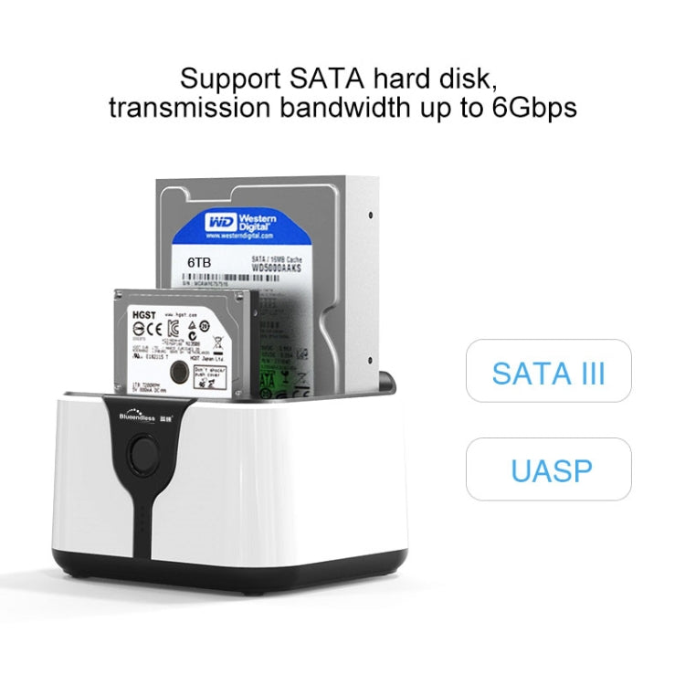 Blueendless 2.5 / 3.5 inch SATA USB 3.0 2 Bay Hard Drive Dock (EU Plug) - HDD Enclosure by Blueendless | Online Shopping UK | buy2fix