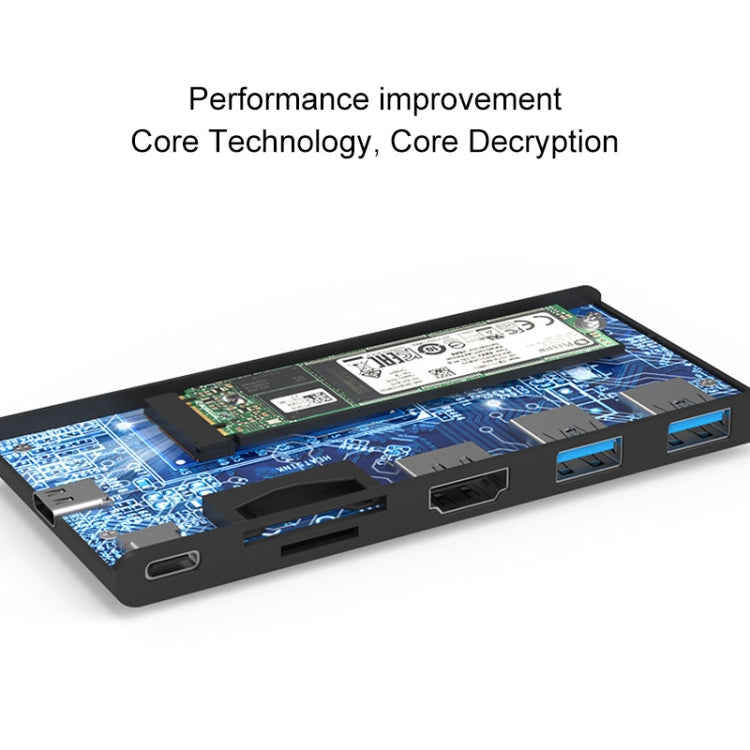 Blueendless 6 In 1 Multi-function Type-C / USB-C HUB Expansion Dock M.2 NGFF Solid State Drive - Computer & Networking by Blueendless | Online Shopping UK | buy2fix