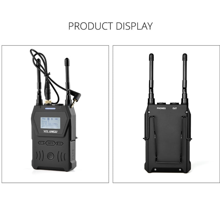 YELANGU YLG9929C MX4 Dual-Channel 100CH UHF Wireless Microphone System with Transmitter and Receiver for DSLR Cameras and Video Cameras(Black) - Camera Microphone by YELANGU | Online Shopping UK | buy2fix