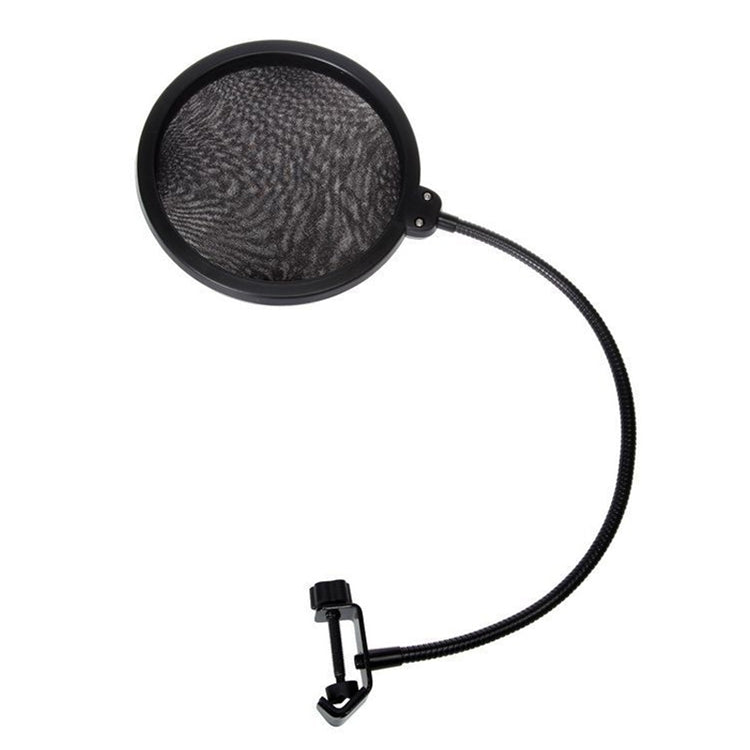 Double-layer Recording Microphone Studio Wind Screen Pop Filter Mask Shield with Clip Stabilizing Arm, For Studio Recording, Live Broadcast, Live Show, KTV, etc(Black) - Consumer Electronics by buy2fix | Online Shopping UK | buy2fix