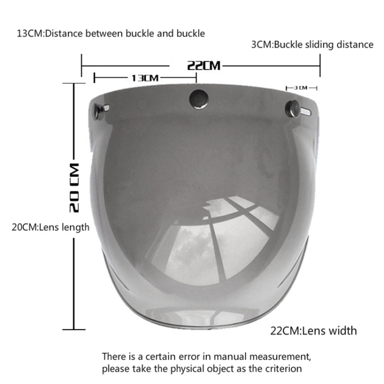 Soman Motorcycle Bubble Visor Open Face Helmet Visor Helmet Windshield Shield with Transparent Frame(Colour) - Helmets by SOMAN | Online Shopping UK | buy2fix