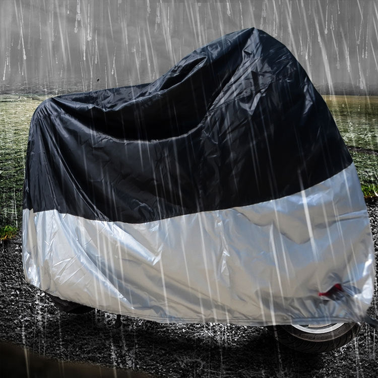 210D Oxford Cloth Motorcycle Electric Car Rainproof Dust-proof Cover, Size: XXL (Black Silver) - Raincoat by buy2fix | Online Shopping UK | buy2fix