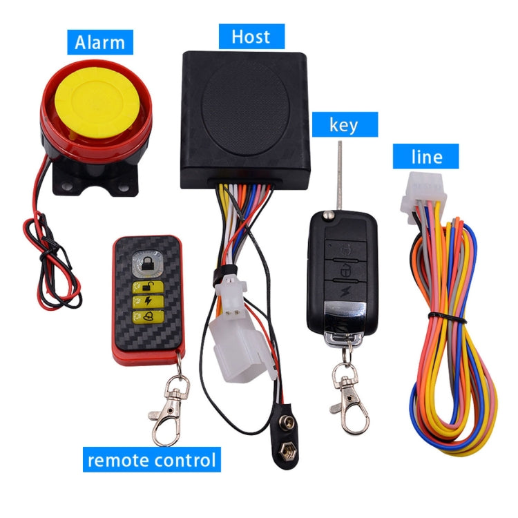 Motorcycle Smart Unidirectional Security Alarm System with Remote Control / Foldable Key, without Battery - Theft Protection by buy2fix | Online Shopping UK | buy2fix