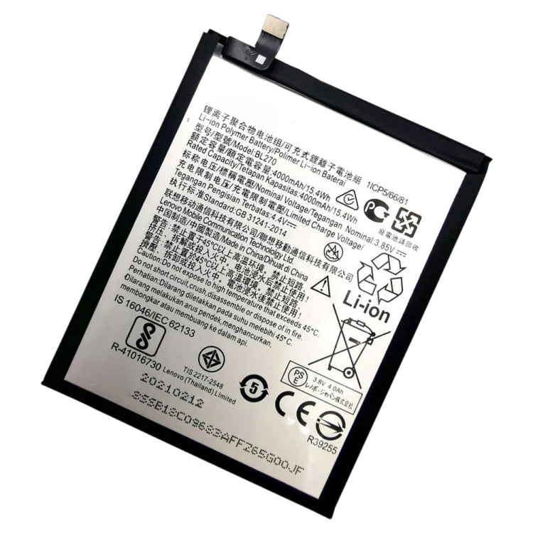 4000mAh BL270 for Lenovo K6 Note Li-Polymer Battery - For Lenovo by buy2fix | Online Shopping UK | buy2fix