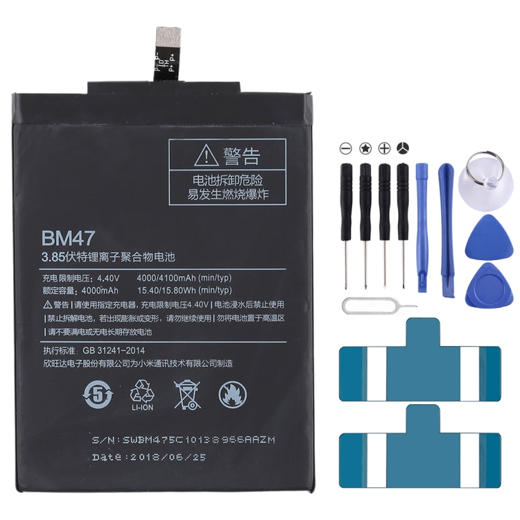 4000mAh BM47 for Xiaomi Redmi 3 Li-Polymer Battery - For Xiaomi by buy2fix | Online Shopping UK | buy2fix