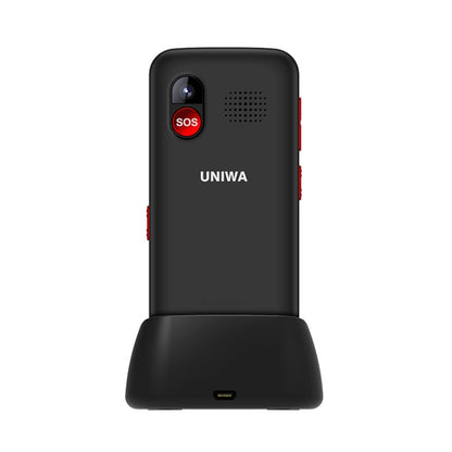 UNIWA V1000 4G Elder Mobile Phone, 2.31 inch, UNISOC TIGER T117, 1800mAh Battery, 21 Keys, Support BT, FM, MP3, MP4, SOS, Torch, Network: 4G, with Docking Base(Black) - UNIWA by UNIWA | Online Shopping UK | buy2fix