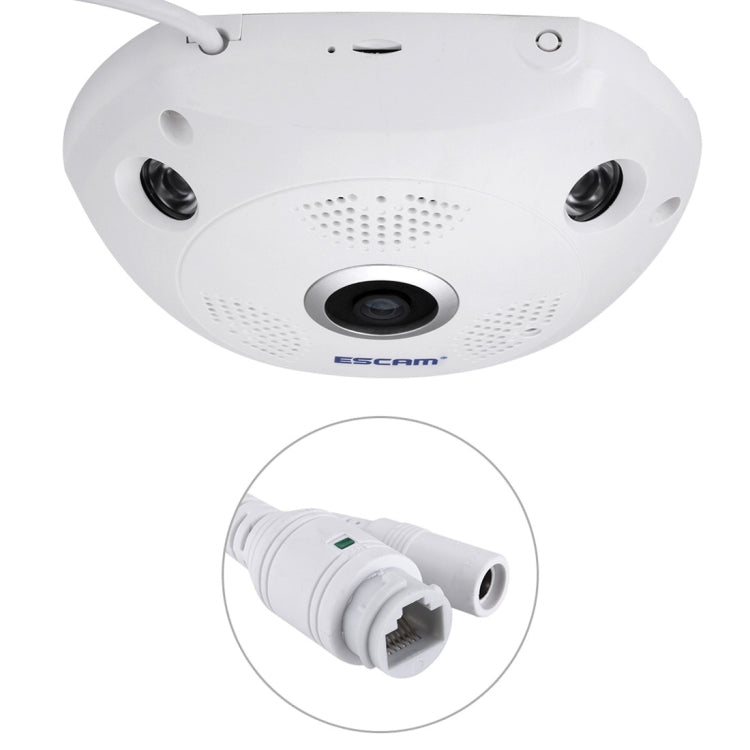 ESCAM Shark QP180 960P 360 Degrees Fisheye Lens 1.3MP WiFi IP Camera, Support Motion Detection / Night Vision, IR Distance: 10m - Security by ESCAM | Online Shopping UK | buy2fix