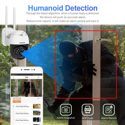 ESCAM QF558 5.0MP HD 5X Zoom Wireless IP Camera, Support Humanoid Detection, Night Vision, Two Way Audio, TF Card, EU Plug - Security by ESCAM | Online Shopping UK | buy2fix