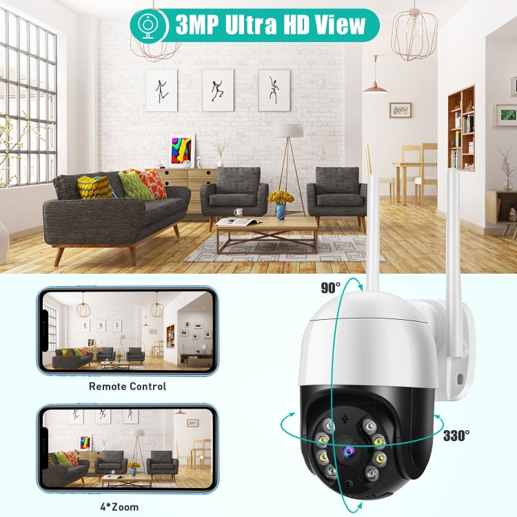 QX29 3.0MP HD WiFi IP Camera, Support Night Vision & Motion Detection & Two Way Audio & TF Card, AU Plug - Security by buy2fix | Online Shopping UK | buy2fix