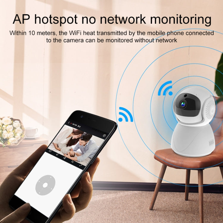 ZAS-5G01 1080P Home 5G WiFi Dual-band Panoramic Camera with 64GB TF Card, Support IR Night Vision & AP Hot Spot & Designated Alarm Area, UK Plug - Security by buy2fix | Online Shopping UK | buy2fix