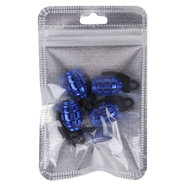 4 PCS Universal Grenade Shaped Car Tire Valve Caps(Dark Blue) - Tire Valve Caps by buy2fix | Online Shopping UK | buy2fix