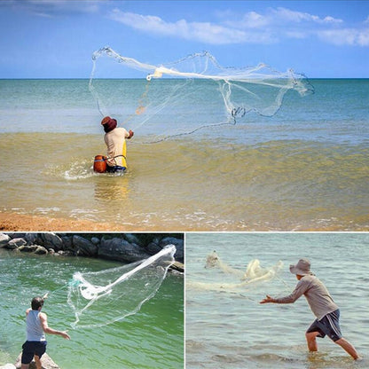 American Easy Throw Cast Net Fishing Mesh Fishing Tackle - Fishing Net by buy2fix | Online Shopping UK | buy2fix