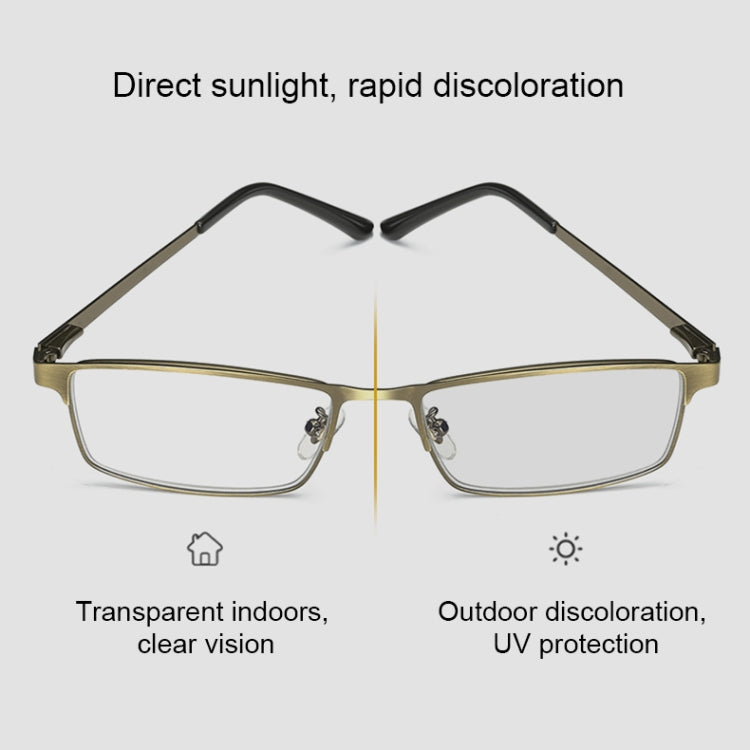 Dual-purpose Photochromic Presbyopic Glasses, +1.00D(Gold) - Presbyopic Glasses by buy2fix | Online Shopping UK | buy2fix