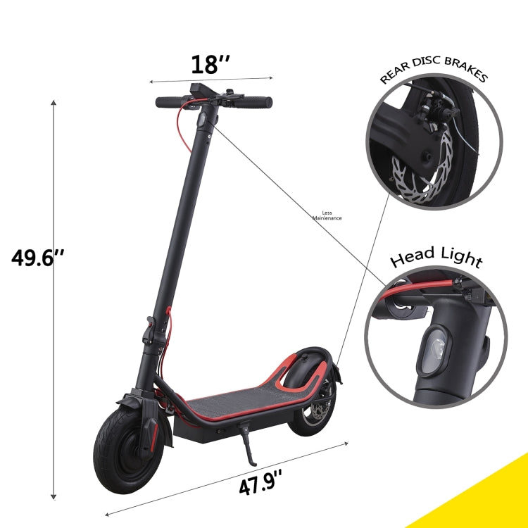 [EU Warehouse] 500W Foldable IP64 Waterproof Magnesium Alloy Electric Scooter with 10 inch Tires & LED Display & LED Lights & 10AH Lithium Battery, Load Capacity: 100kg(Yellow) - Electric Scooters by buy2fix | Online Shopping UK | buy2fix