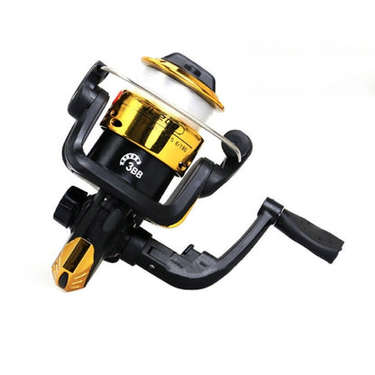 JL200 Plating Plastic 3 Ball Bearings Handle Fishing Spinning Reel  with Transparent Lines(Gold) - Outdoor & Sports by buy2fix | Online Shopping UK | buy2fix