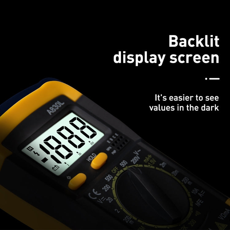 ANENG A830L Handheld Multimeter Household Electrical Instrument (Yellow Grey) - Current & Voltage Tester by ANENG | Online Shopping UK | buy2fix