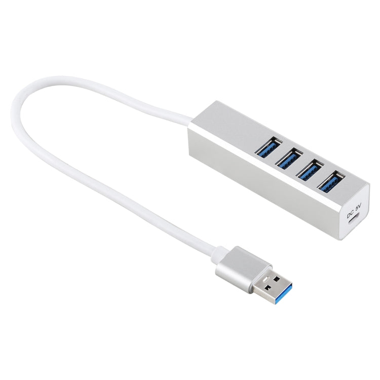 5Gbps Super Speed Self / Bus Power 4 Ports USB 3.0 HUB (Silver) -  by buy2fix | Online Shopping UK | buy2fix