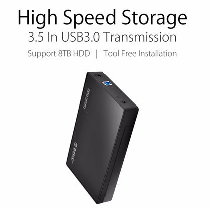 ORICO 3588US3 USB 3.0 Type-B 2.5 / 3.5 inch SSD / SATA HDD Enclosure Storage Hard Disk Box for Laptop Computer Desktop PC(Black) - HDD Enclosure by ORICO | Online Shopping UK | buy2fix
