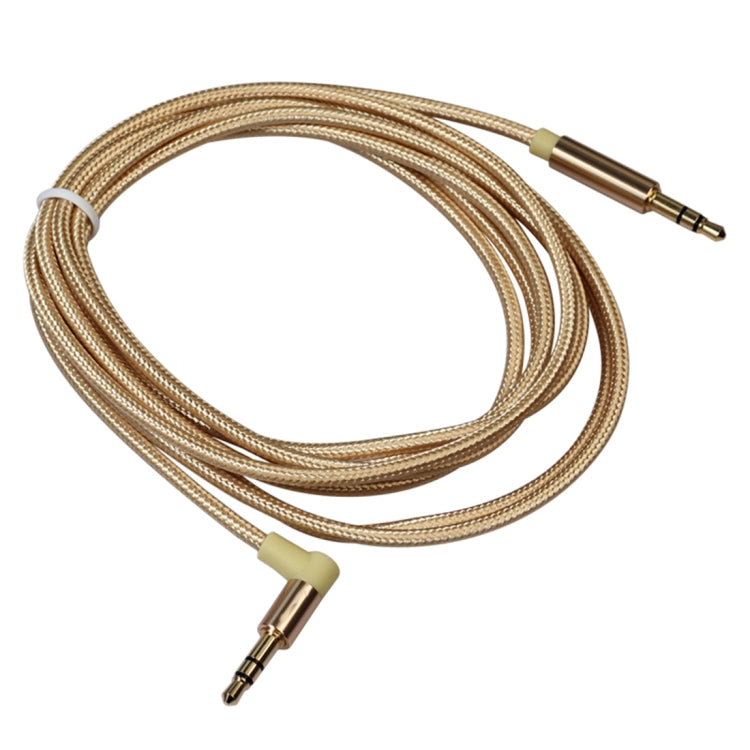 AV01 3.5mm Male to Male Elbow Audio Cable, Length: 2m(Gold) - Aux Cable by buy2fix | Online Shopping UK | buy2fix