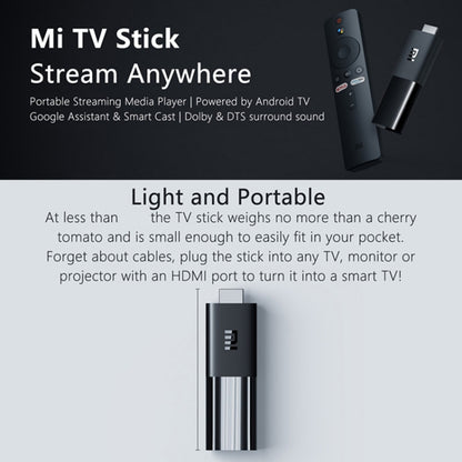 Original Xiaomi Mi Android TV Stick, Quad Core Cotex A53, RAM 1GB + ROM 8GB, Global Version, EU Plug - Android TV Sticks by Xiaomi | Online Shopping UK | buy2fix