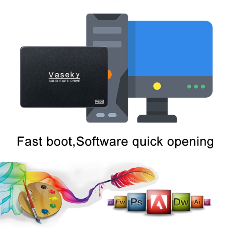 Vaseky V800 64GB 2.5 inch SATA3 6GB/s Ultra-Slim 7mm Solid State Drive SSD Hard Disk Drive for Desktop, Notebook - Solid State Drives by Vaseky | Online Shopping UK | buy2fix