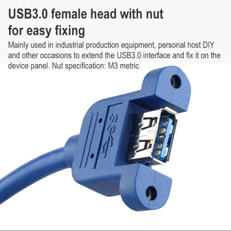 USB 3.0 Male to Female Extension Cable with Screw Nut, Cable Length: 3m - USB 3.0 by buy2fix | Online Shopping UK | buy2fix