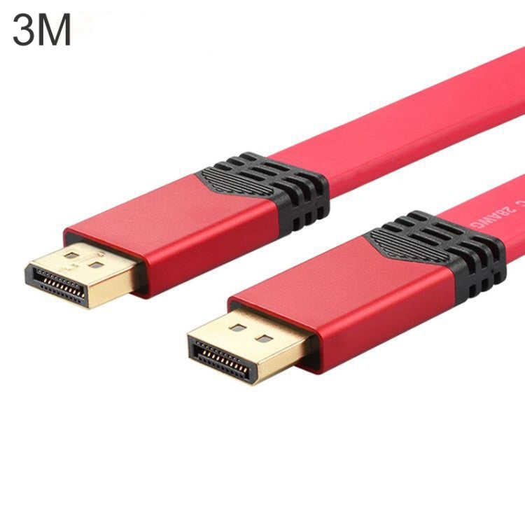 4K 60Hz DisplayPort 1.2 Male to DisplayPort 1.2 Male Aluminum Shell Flat Adapter Cable, Cable Length: 3m (Red) -  by buy2fix | Online Shopping UK | buy2fix