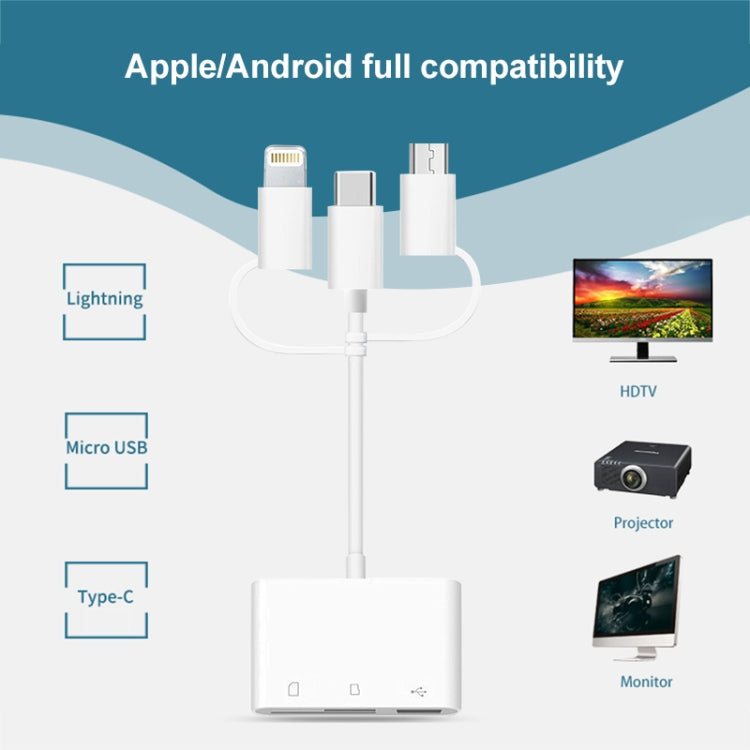 NK 103T 8 Pin + USB-C / Type-C + Micro USB to USB + SD / TF Card Camera Adapter - Computer & Networking by buy2fix | Online Shopping UK | buy2fix