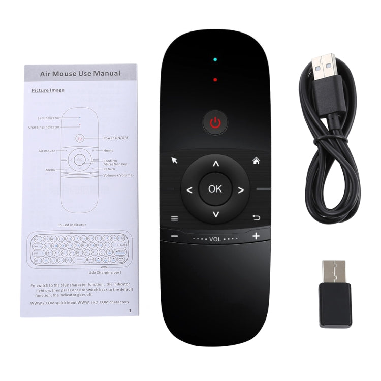 W1 Wireless QWERTY 57-Keys Keyboard 2.4G Air Mouse Remote Controller with LED Indicator for Android TV Box, Mini PC, Smart TV, Projector, HTPC, All-in-one PC / TV - Computer & Networking by buy2fix | Online Shopping UK | buy2fix