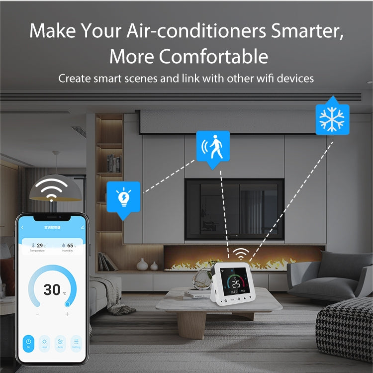 NEO NAS-RT01W WiFi Smart Color Screen Infrared Air Conditioner Controller Thermostat(White) - Consumer Electronics by NEO | Online Shopping UK | buy2fix