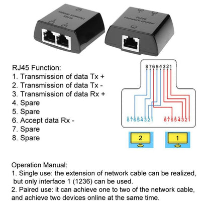 RJ45 to 2 x RJ45 Ethernet Network Coupler Thunder Lightning Protection (White) -  by buy2fix | Online Shopping UK | buy2fix