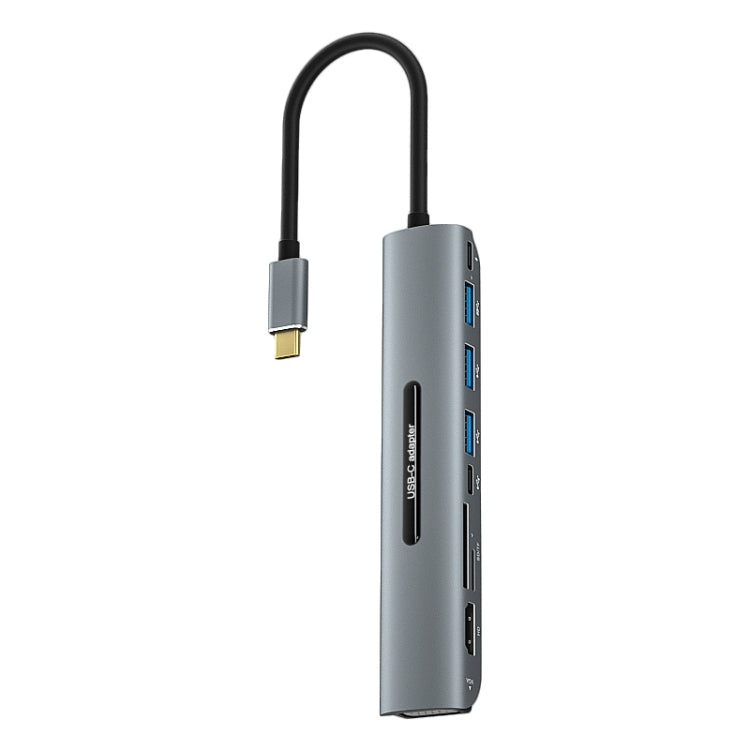 V216 9 in 1 USB-C / Type-C to PD + 3 x USB 3.0 + USB-C / Type-C + SD + TF + HDMI + VGA HUB Adapter - Computer & Networking by buy2fix | Online Shopping UK | buy2fix