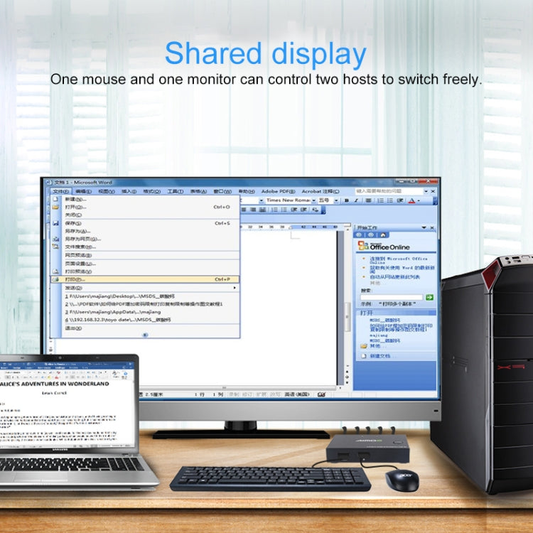 AM-KVM201 4K Ultra HD Metal Case 2 In 1 Out HDMI KVM Switch - Computer & Networking by buy2fix | Online Shopping UK | buy2fix
