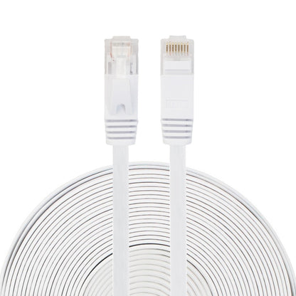 15m CAT6 Ultra-thin Flat Ethernet Network LAN Cable, Patch Lead RJ45 (White) - Lan Cable and Tools by buy2fix | Online Shopping UK | buy2fix