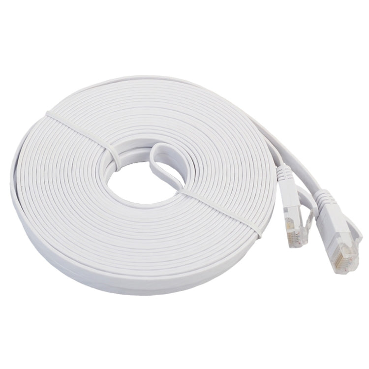 15m CAT6 Ultra-thin Flat Ethernet Network LAN Cable, Patch Lead RJ45 (White) - Lan Cable and Tools by buy2fix | Online Shopping UK | buy2fix